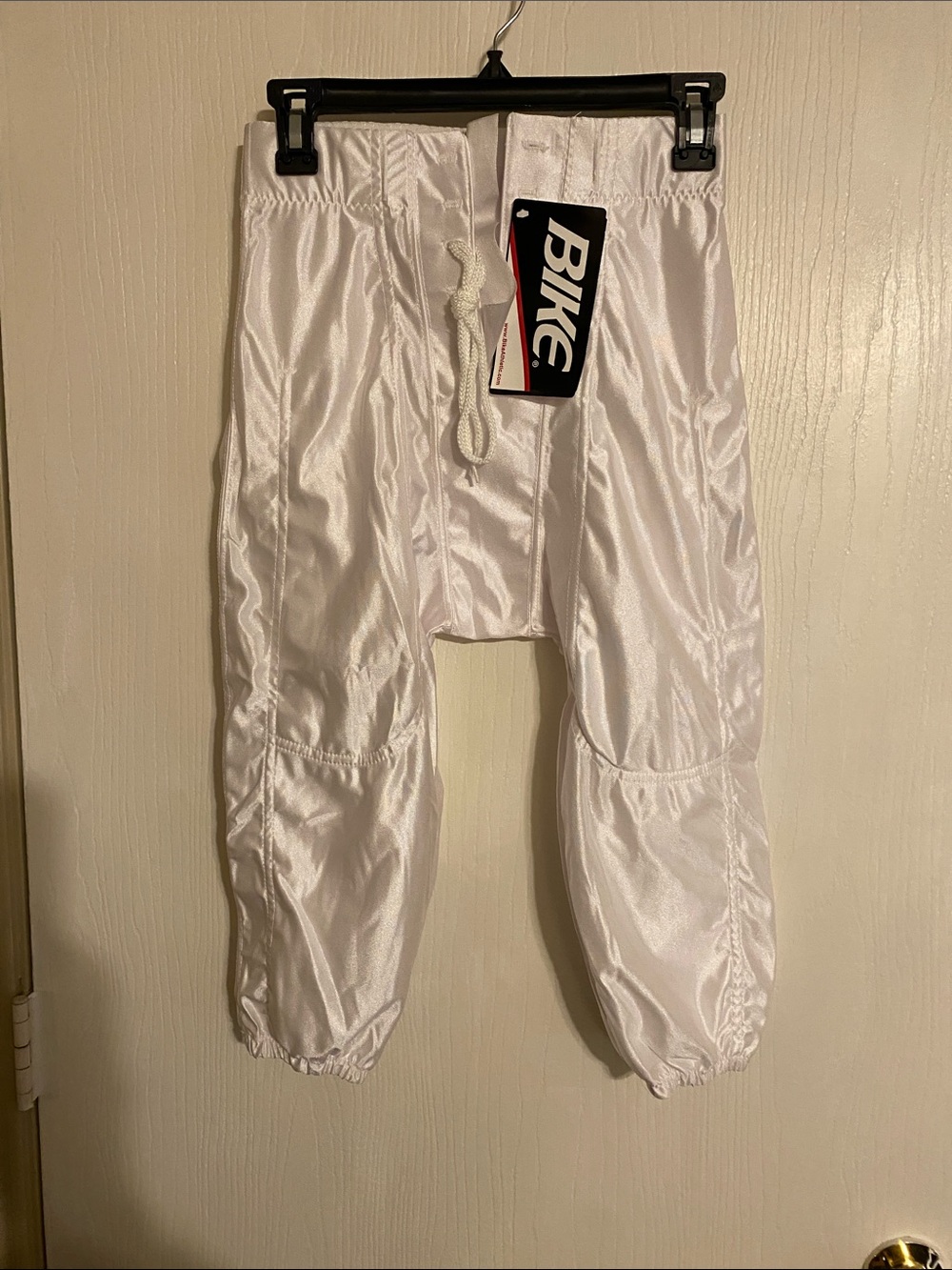 BIKE Men's White Satin Jogger Pants